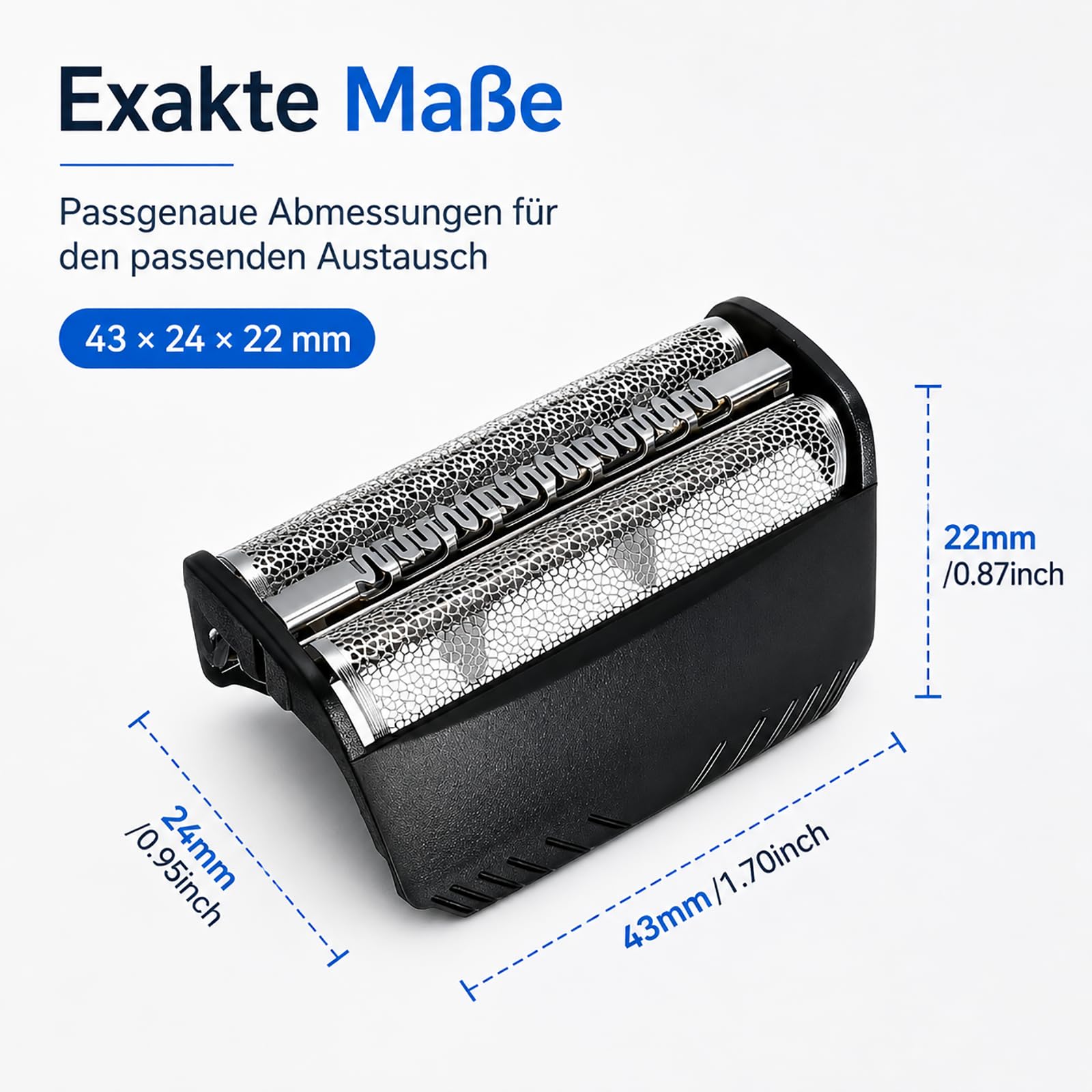 Poweka Scherfolie Scherkopf Kompatibel mit 30B | Hochwertiges Kombipack Klingenblock Messer Rasierklinge für Series 3 30B / 7000/4000 Series