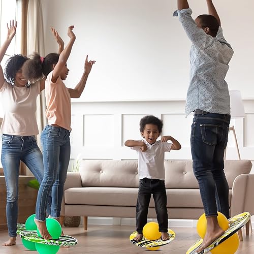 Miniatura 7 de Junkin 2 piezas de Pogo Ball Pogo - Tabla de truco, tabla de equilibrio de juguete con bomba y cubierta de agarre fuerte para diversión desafío