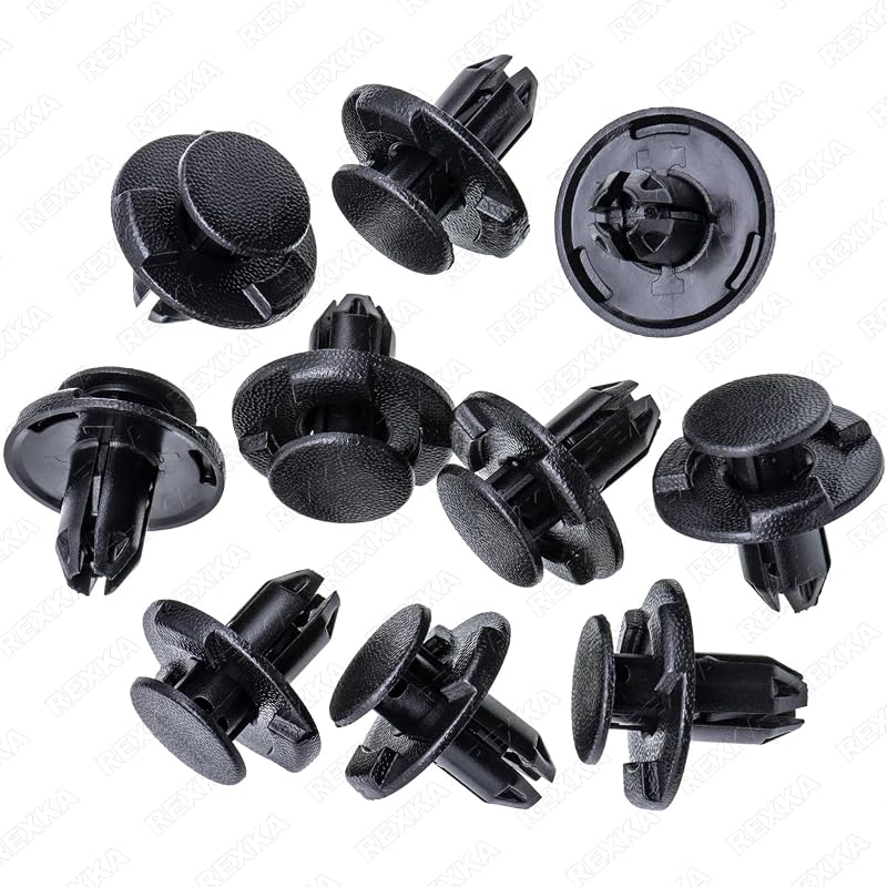 Presilha plástica de pressão para para-lama, grade e para-choque Rexka para Nissan e Infiniti – Kit com 10 unidades