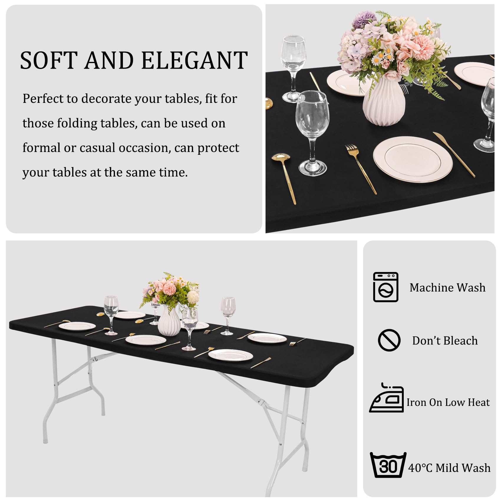 Amazon.com: JALANCY 4 Pack Spandex Tablecloth Table Top Cap Cover