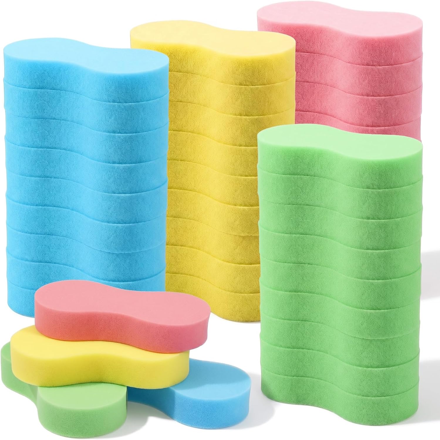 40 Pcs 8.66 x 4.33 x 1.77 Inches Large Sponges for Cleaning Multi Color, Extra Thick Large Car Cleaning Sponges for Car Wash Sponge, Cars Washing, Household Washing, and Water Games