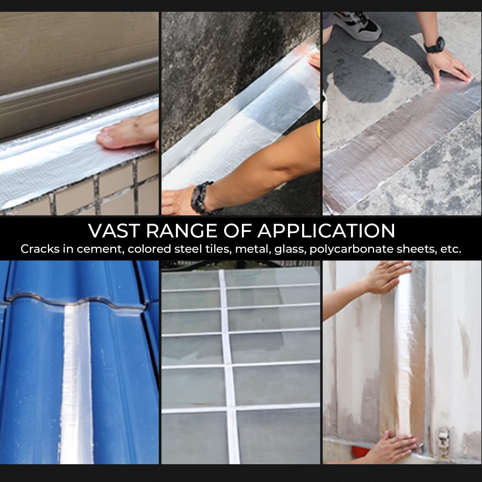 Cinta impermeable de butilo de 6 pulgadas de ancho x 32.8 pies de largo, cinta de aluminio con adhesivo de goma de butilo, cinta de goma de butilo de aluminio para calafateo de ventanas, sellado