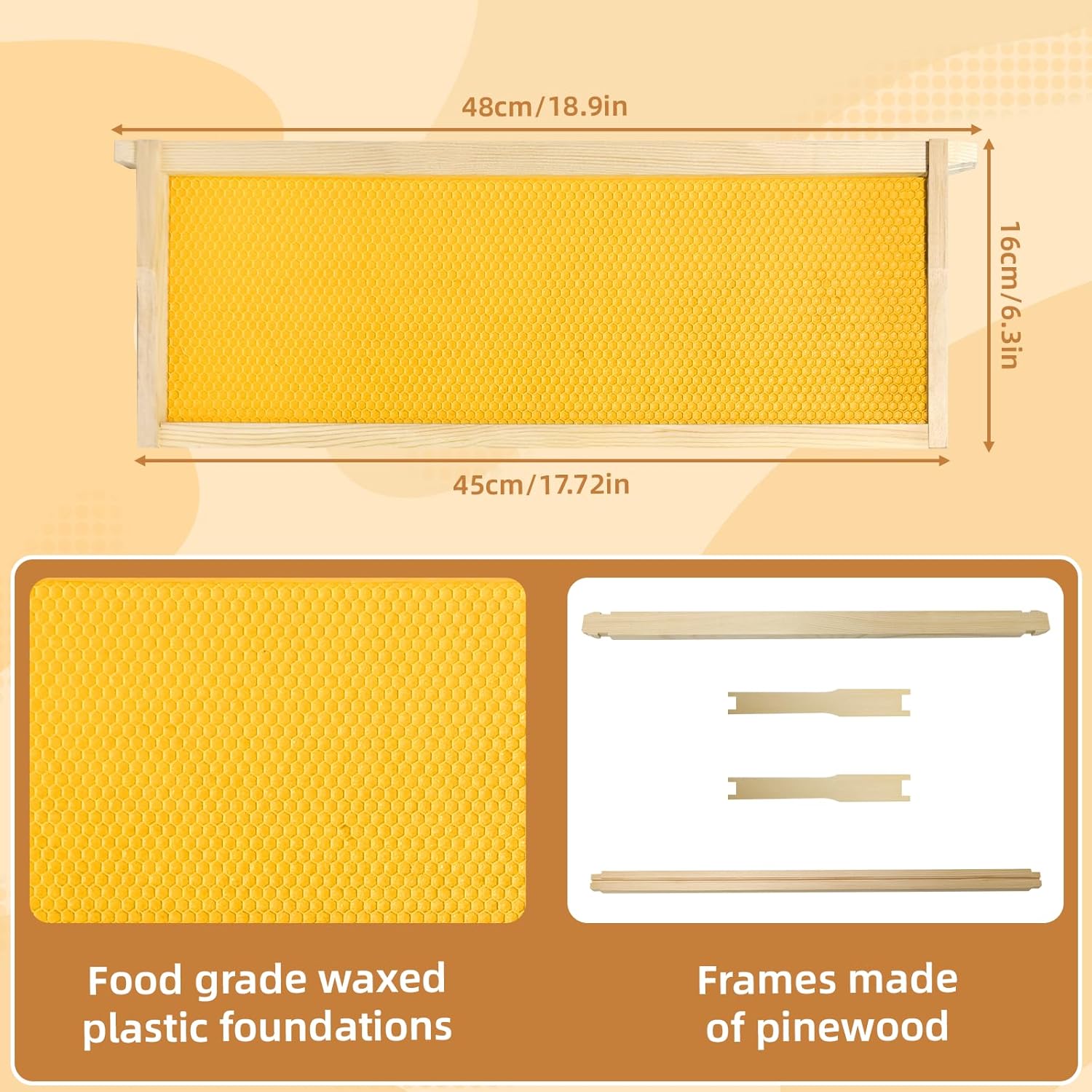 10 Frame Beehive Middle Box Super Bee Box Painted for Sale Bee Hives with Windows - Image 3
