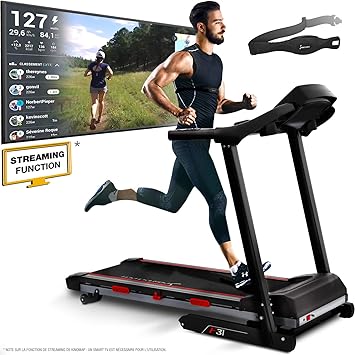 Sportstech Tapis de Course Pliable et Compact F31- Marque Allemande de  qualité - Vidéo Events et APP multijoueur Via écran LCD, Compatible  Smartphone 4PS 16km/h : Amazon.fr: Sports et Loisirs