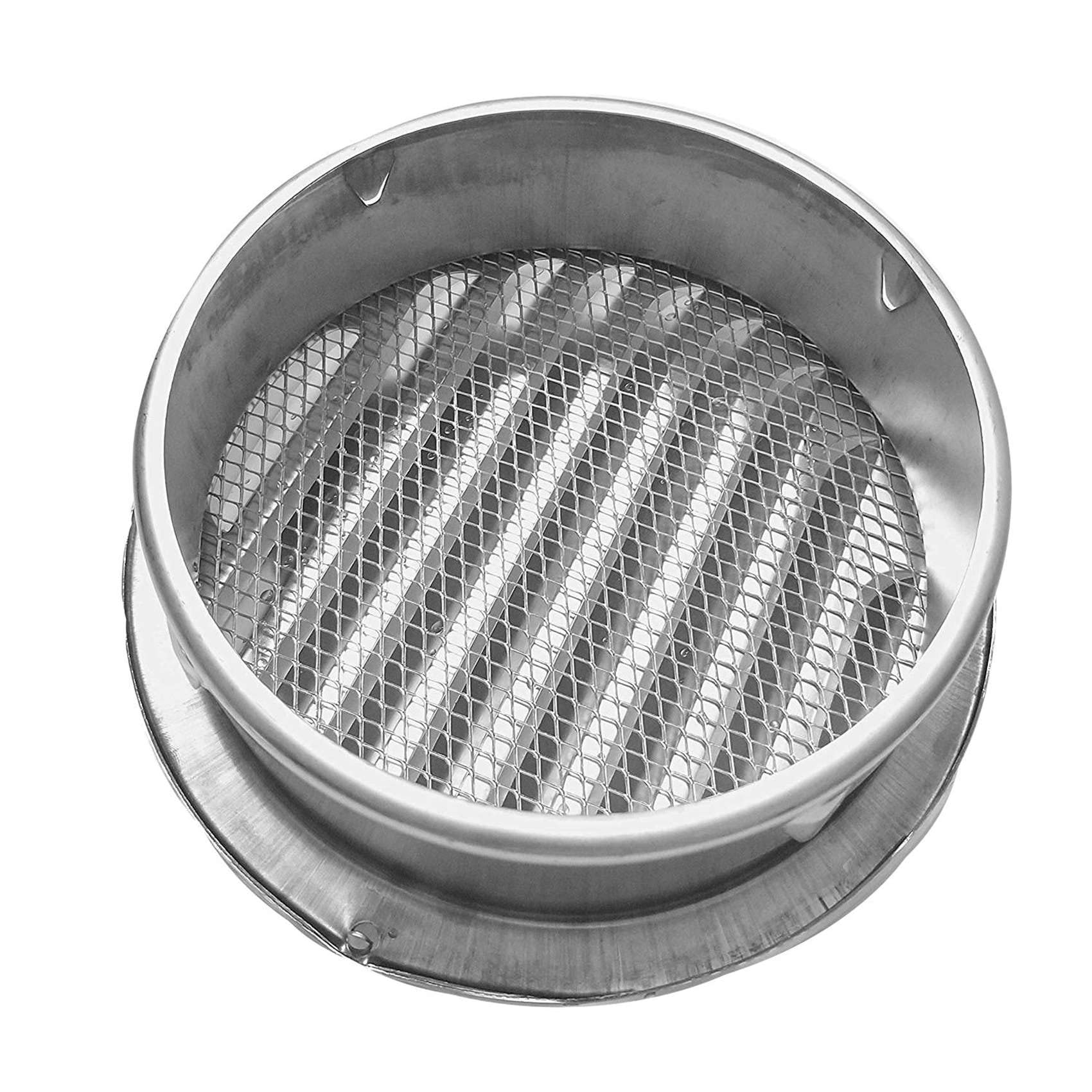 Edelstahl Lüftungsgitter 15,2 Cm – Flach, Mit Fliegengitter, Für Wand & Decke