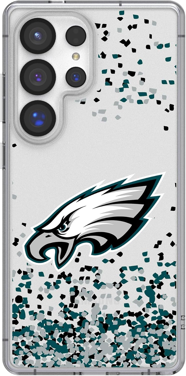 Keyscaper Philadelphia Eagles Galaxy Clear Case with Confetti Design