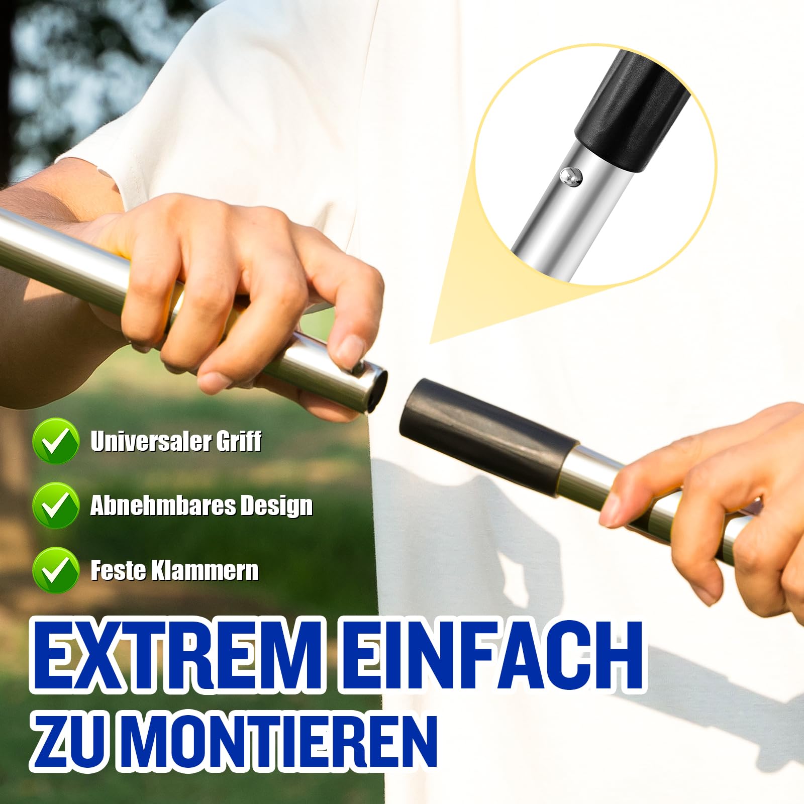 Snagle Paw Hundekotsammler, Abnehmbares 2 Stück Hundekotschaufel Für Garten, Gras, Pooper und Harke Metall Rechen Kehrschaufel für Große Mittlere Hunde mit Lange Verstellbare Griff Rake Waste Removal