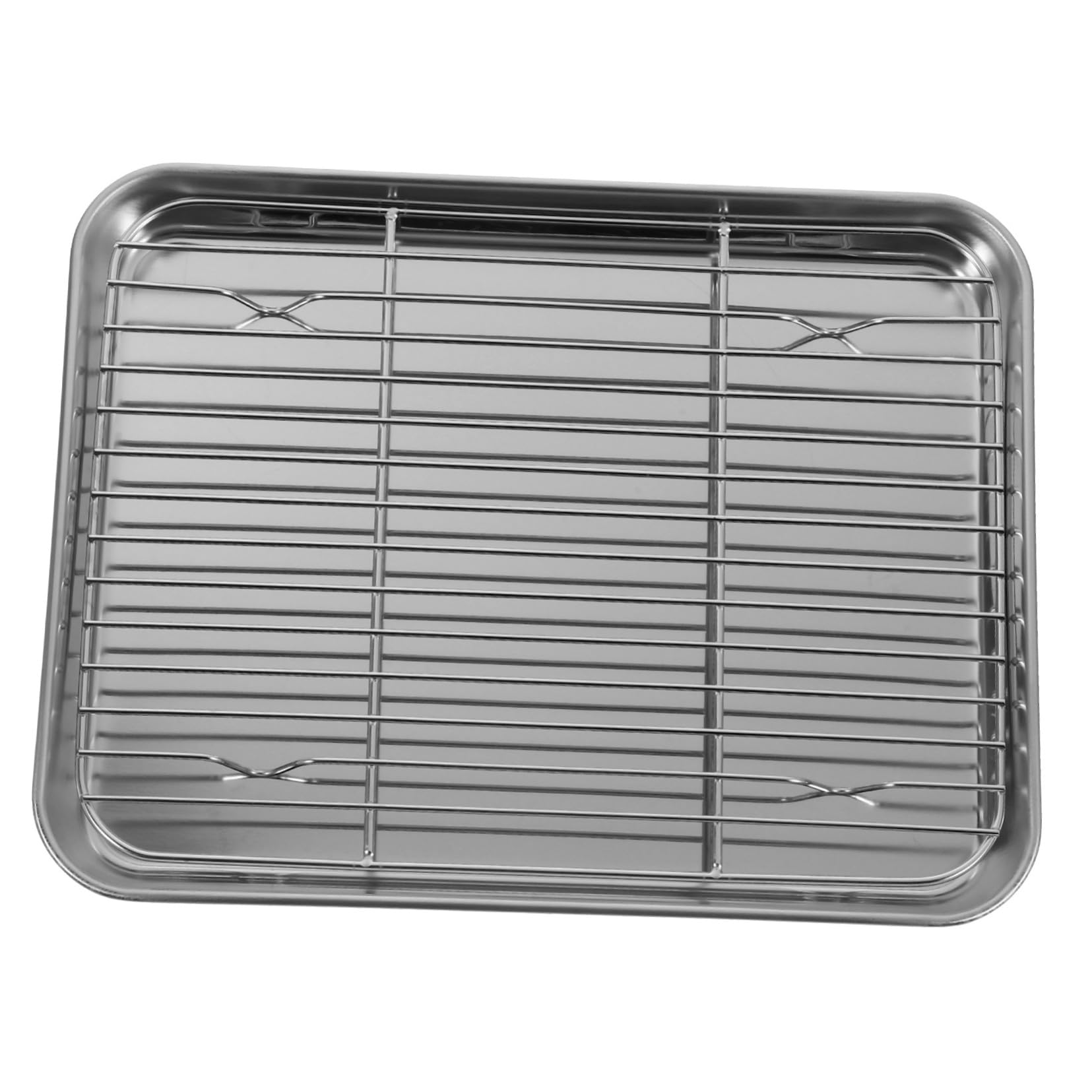 Plaque de cuisson rectangulaire inox antiadhésive avec grille