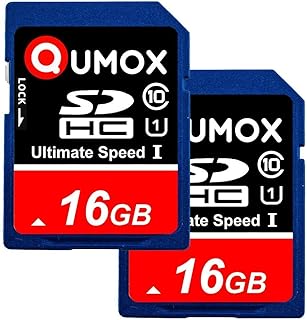 QUMOX 2X 16GB SD HC 16 GB SDHC Class 10 UHS-I Secure Digital Memory Card HighSpeed Write Speed Write 15MB/s Read: 40MB/s