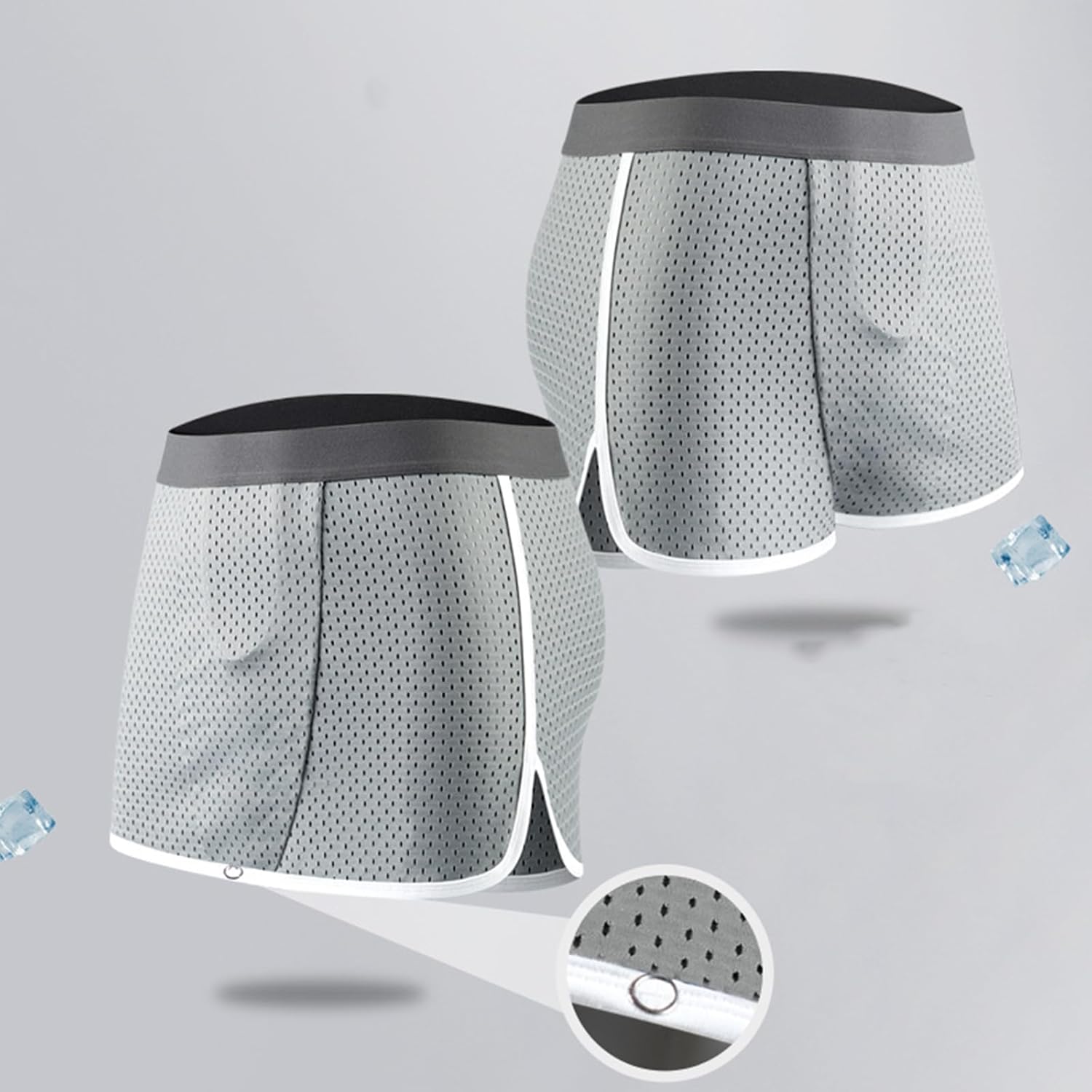 Evankin Men's Boxer Brief Underwear Hollowed Mesh Ice Silk Underpants Arlo Boxer Pants Loincloth Sleepwear Athletic Shorts - Image 3