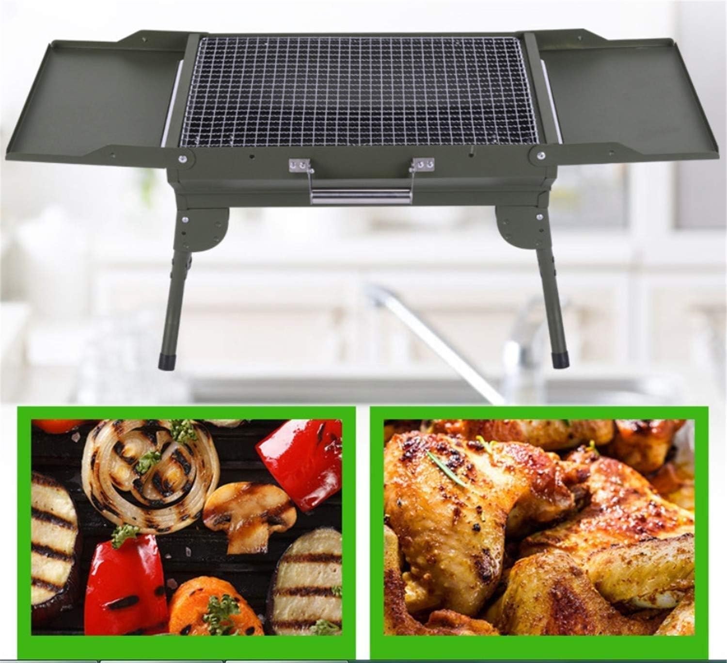 Barbecue Charcoal Grill Stainless Steel Portable BBQ Grill for Outdoor Cooking Camping Picnics