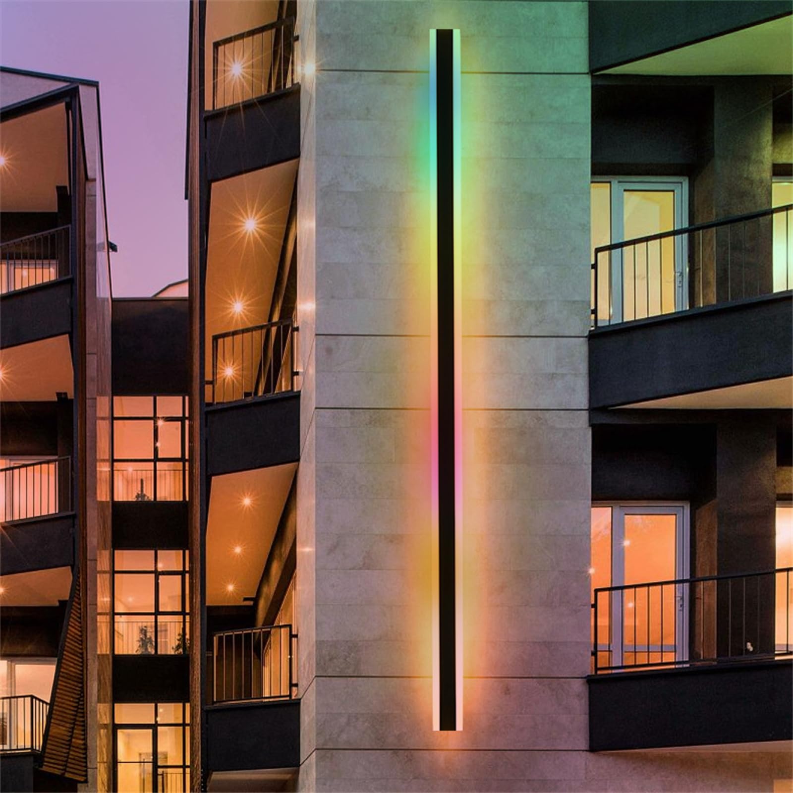 Nowoczesna lampa ścienna do wnętrz RGB z pilotem zdalnego sterowania, wodoodporna IP65, długa taśma świetlna, do korytarzy zewnętrznych, patio, podwórza, sypialni, garażu