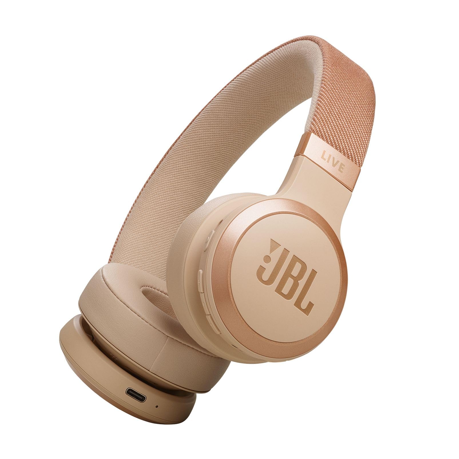 auricolari wireless jbl beige con annullamento del rumore
