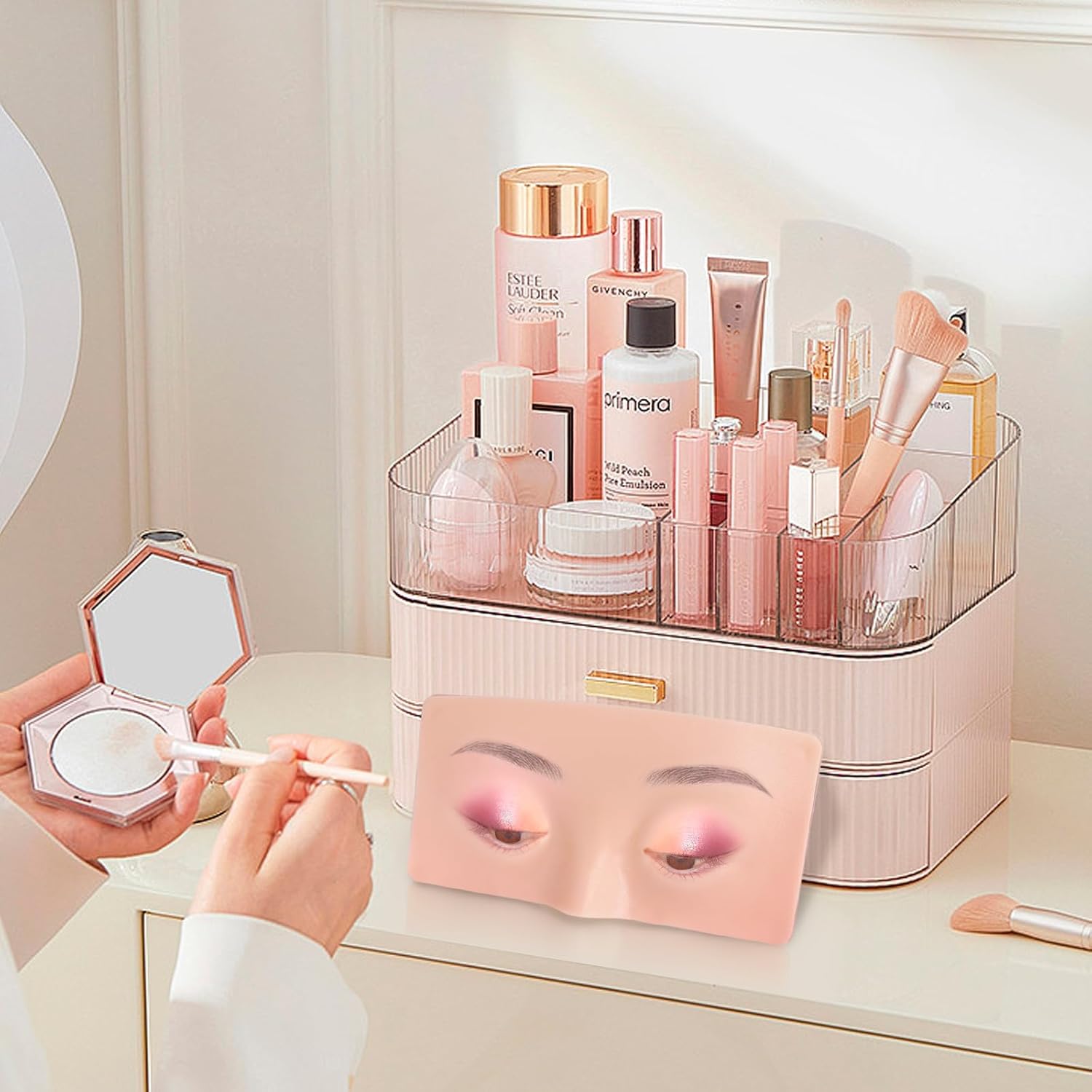 Makeup Practice Face Board, 3D Realistic Silicone Make up Mannequin Face,Eye Make Up Practice Board is Perfect Aid to Practicing Makeup for Beginners and Professional Artists(Yellow) - Image 5