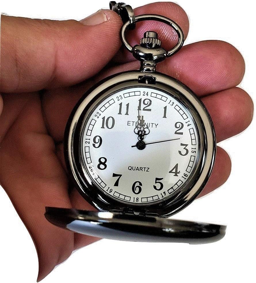 Personalized Pocket Watch set, Wedding and special occasion offering with chain, box and engraving.