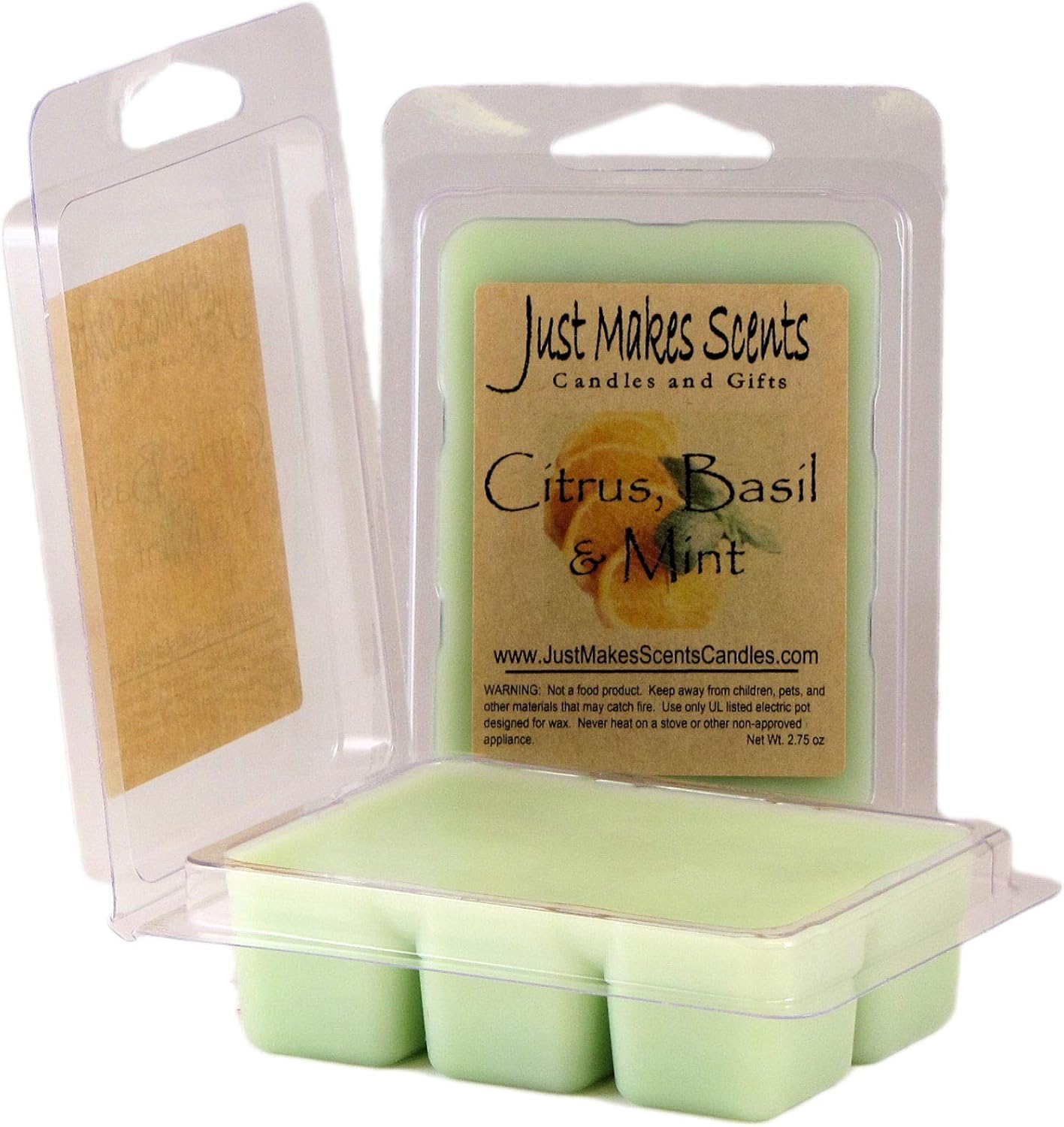 2 Pack Citrus, Basil & Mint Scented Wax Melts Cool