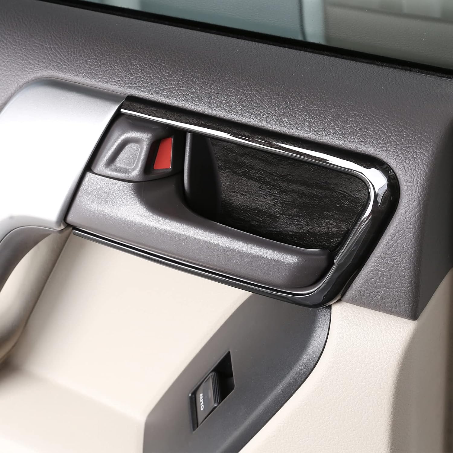 ABS Car Interior Door Bowl Cover Trim 4PS Fit for Toyot@ Land Cruiser Prado FJ150 150 2014 2015 2016 2017 2018 Interior Car Accessories (Black Wood Grain)