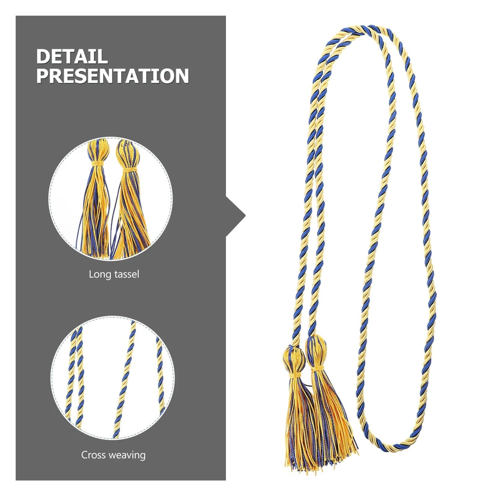 Cordón de graduación trenzado con borlas, 10 piezas para decoración de