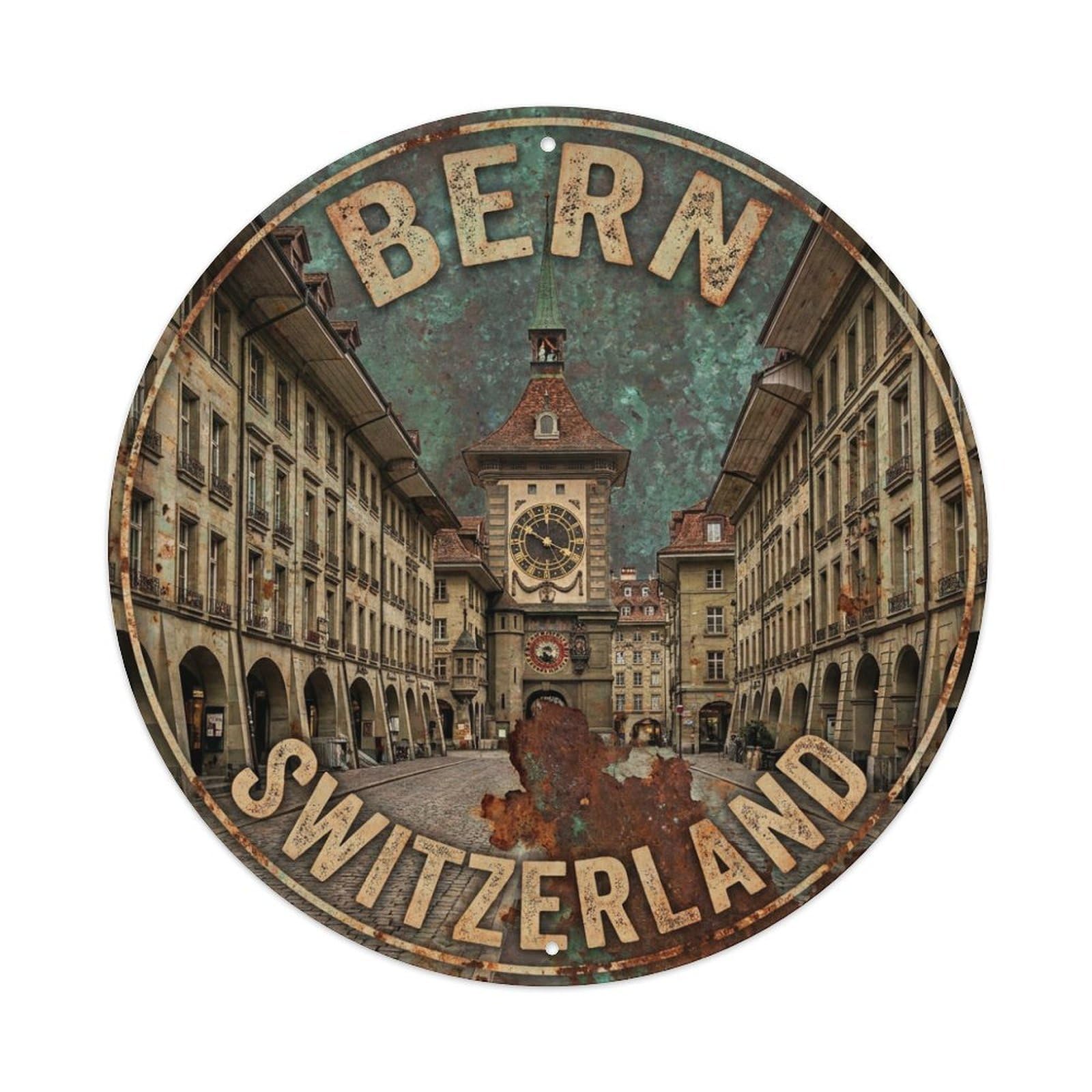 Galvaxio Style Vintage Travel Switzerland Bern Metal Tin Sign