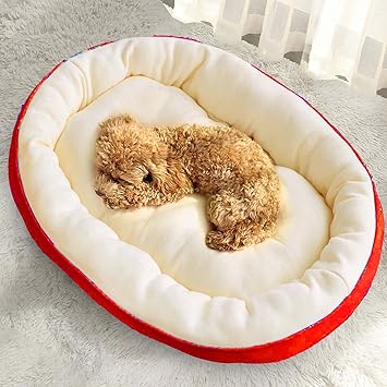 Petslover Dog Bed for Dogs & Cats, Durable Warm Dog Bed, Washable Sleeping Puppy Bed, Soft Calming Cat Beds for Indoor,Outdoor (XL Red)