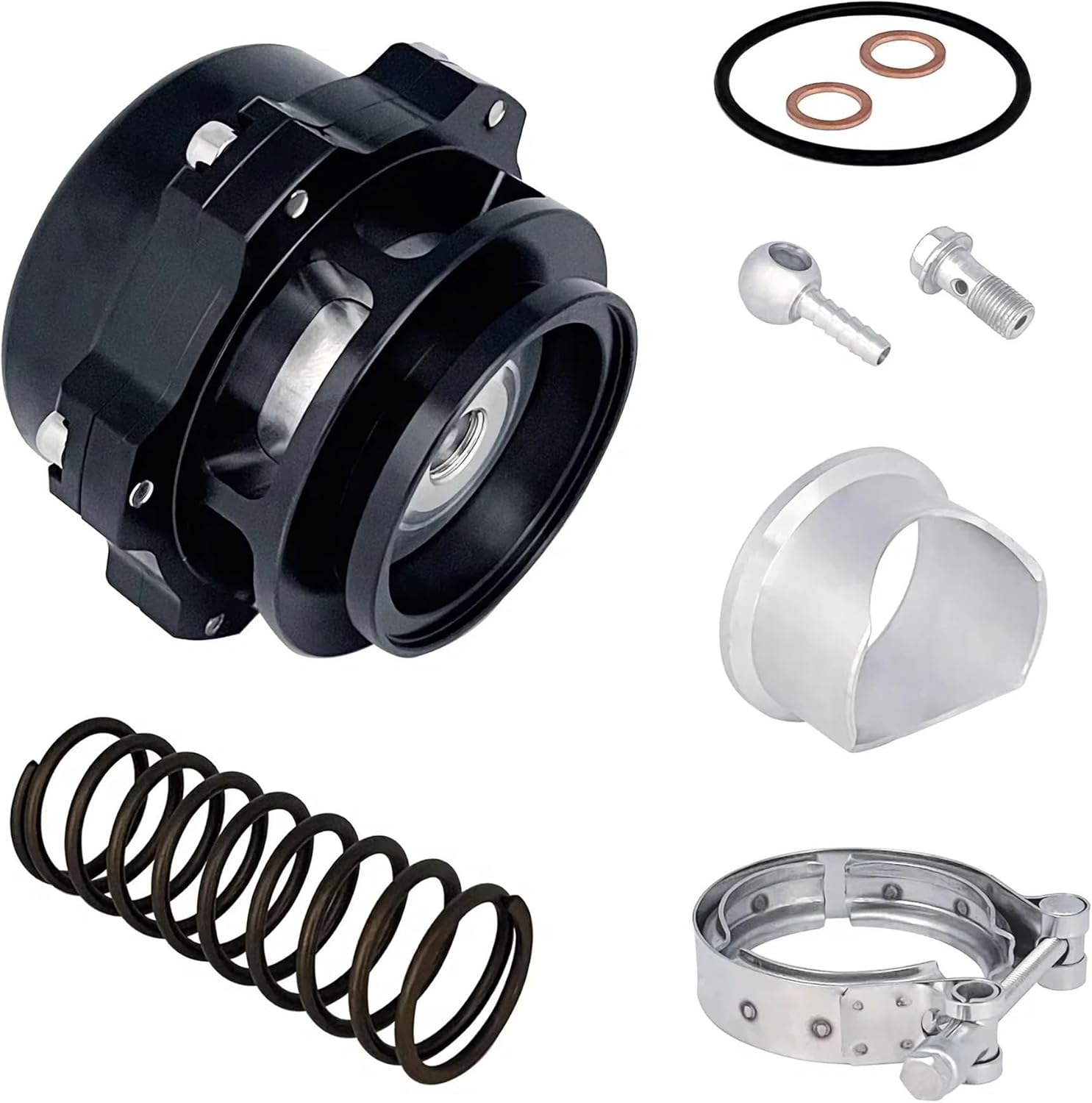 Essential for car Modification Universal 50mm V-Band Relief Valve Exhaust Valve Q Typer with Weld On Aluminum Flange 35 PSI Pressure Relief Valve Modification and Upgrade(Black)