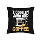 Programming Coffee Caffeine Development Coding Programmer Coder Developer Nerd Coffee Lover Throw Pillow, 16x16, Multicolor