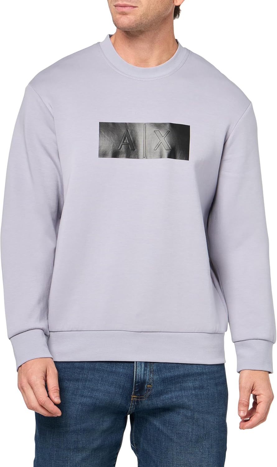 Armani Exchange Men's Monochromatic Rectangle Logo Sweatshirt