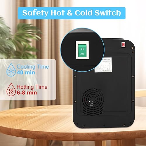 Miniatura 3 de Dispensador de agua de encimera premium, dispensador de agua calientefría, dispensador de agua de carga superior (negro)