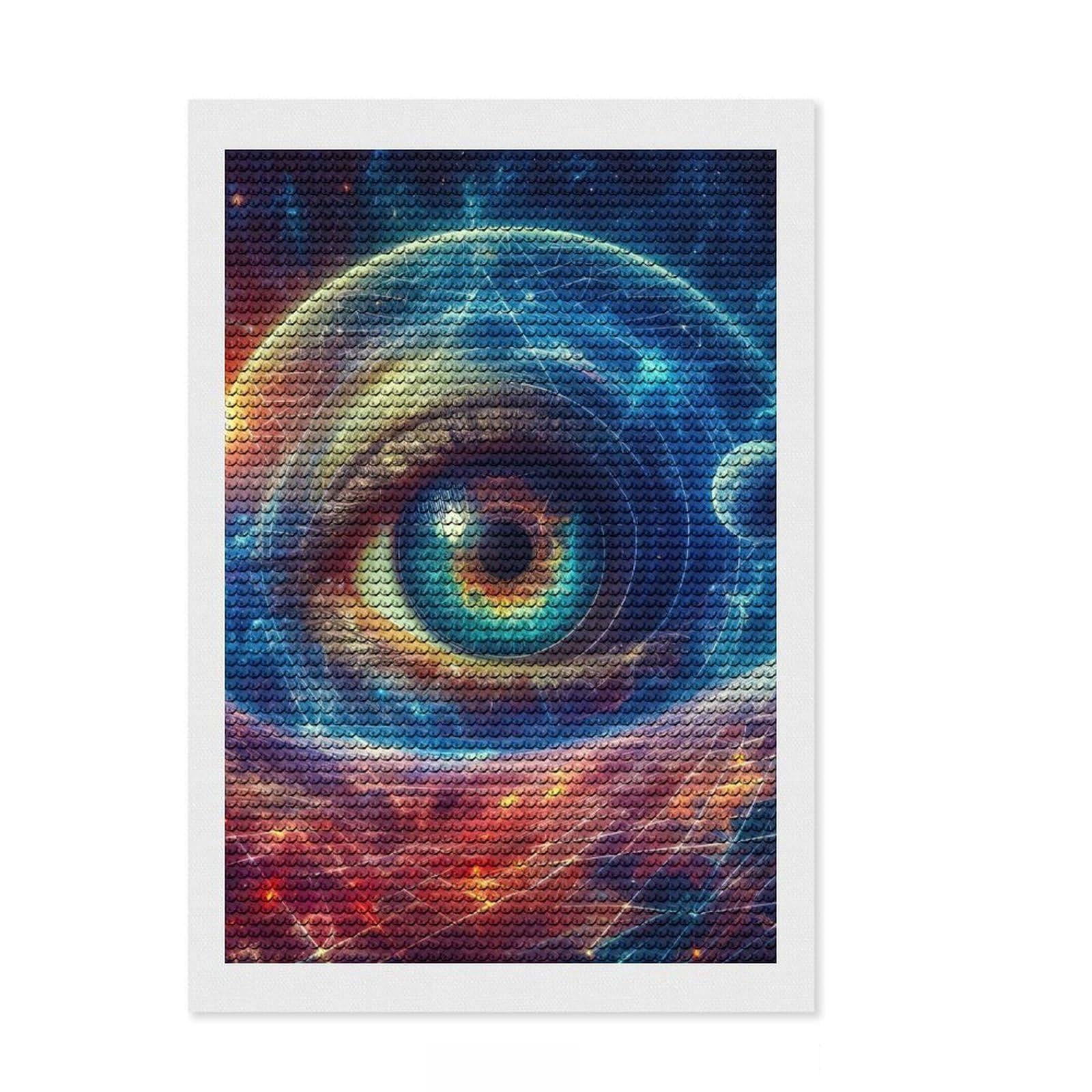 Junmoney The Cosmic Eye Diamond Art Kit 8"x12", for Teens, Enjoyable At-Home Hobby, Modern Decor, Birthday Gift, Easy to Enjoy