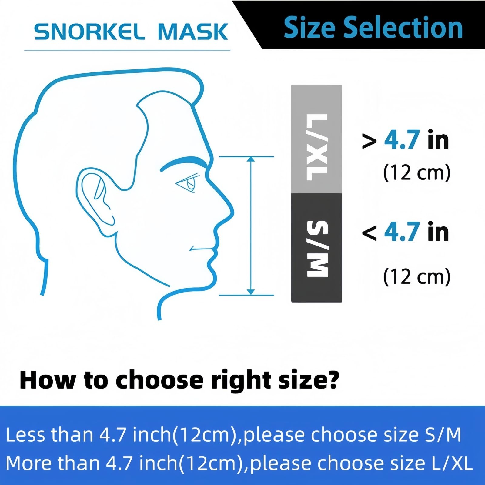 Máscara de snorkel para adultos y niños, máscara de buceo, plegable, protección de CO2, máscara completa con posición de cámara, máscara de buceo