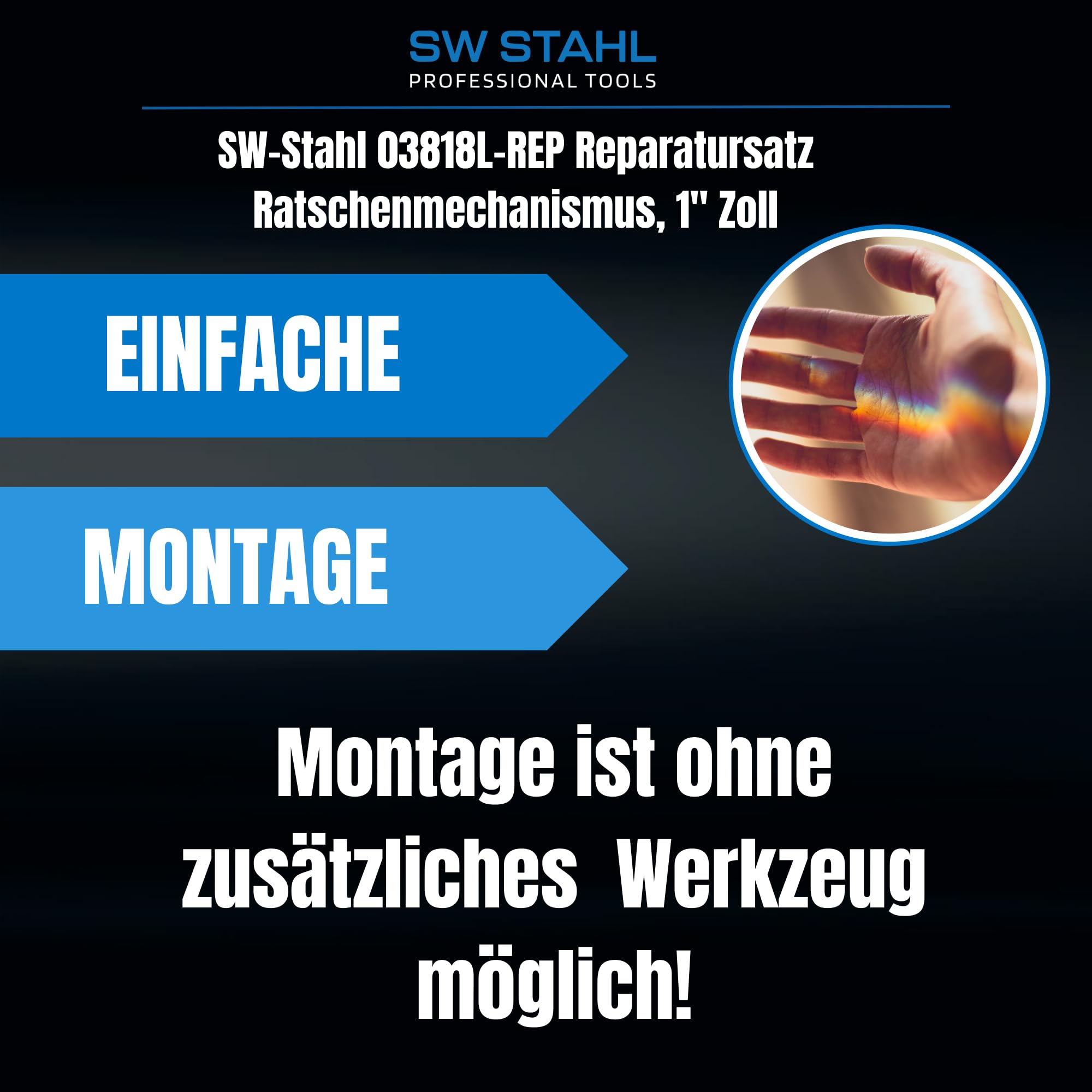 SW-Stahl 03818L-REP Reparatursatz Ratschenmechanismus 1 Zoll Knarre | Ersatzteile f</> Ratschenkopf - Passend f</> 25mm Drehmomentschlüssel 03818L & 03878L - Instandsetzung Set