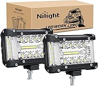 Vista 12 de Nilight Barra de luz LED, 2 unidades, 60 W, 4 pulgadas, combo de focos de inundación, luces de trabajo LED, lámpara de conducción de trabajo