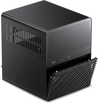 JONSBO N3 Mini-ITX NAS PC Chassis, ITX Computer Case, 8HHD+1-SSDD isk Bays NAS Mini Aluminum with Steel Plate Case, Built-in 2x10cm Fan, Power Support: SFX105mm, Support 130mm CPU Cooler