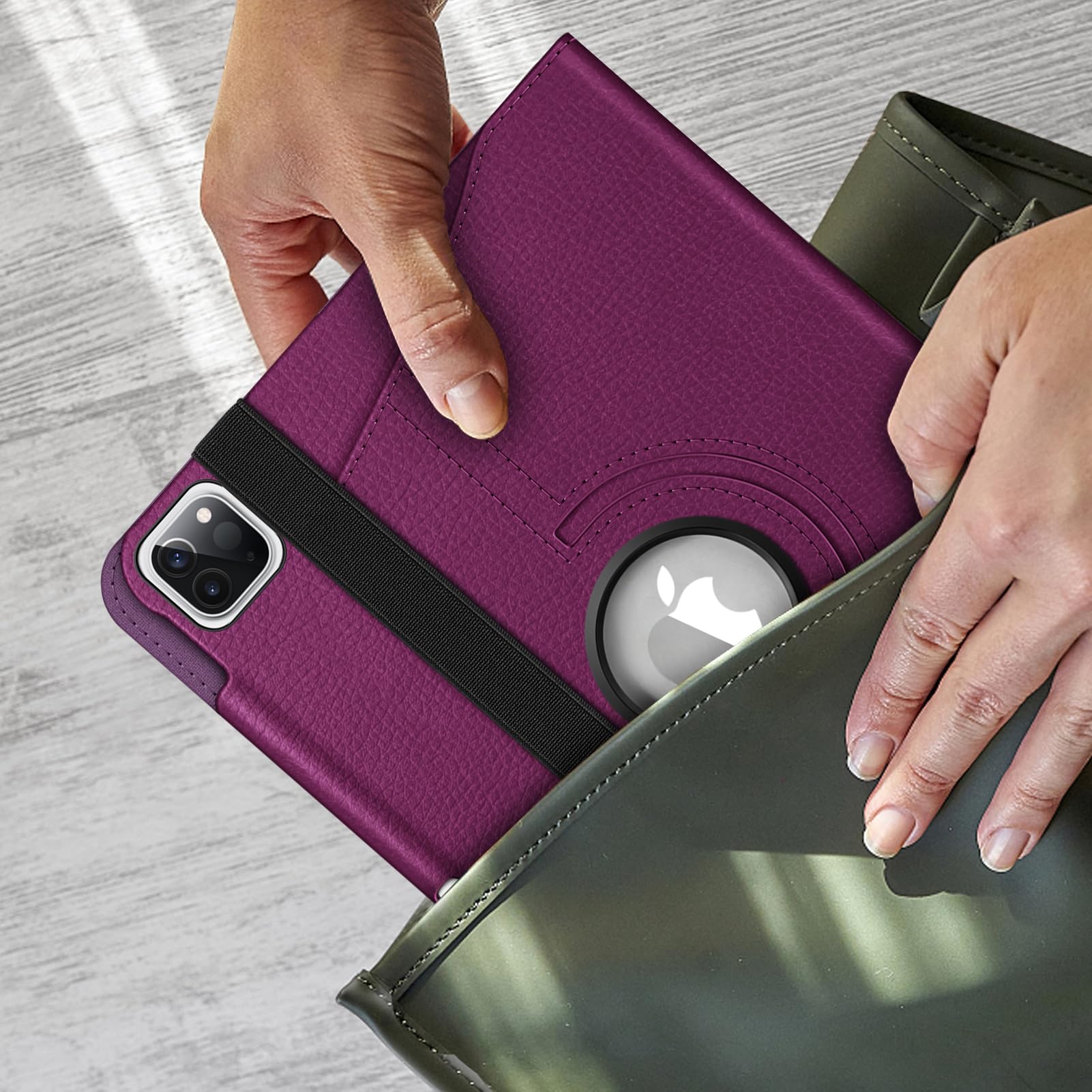 FINTIE Funda giratoria Compatible con iPad Pro de 11 Pulgadas (2022/2021/2020/2018, 4ª/3ª/2ª/1ª generación), Funda giratoria de 360 Grados con Soporte para lápices, Encendido y Apagado automático