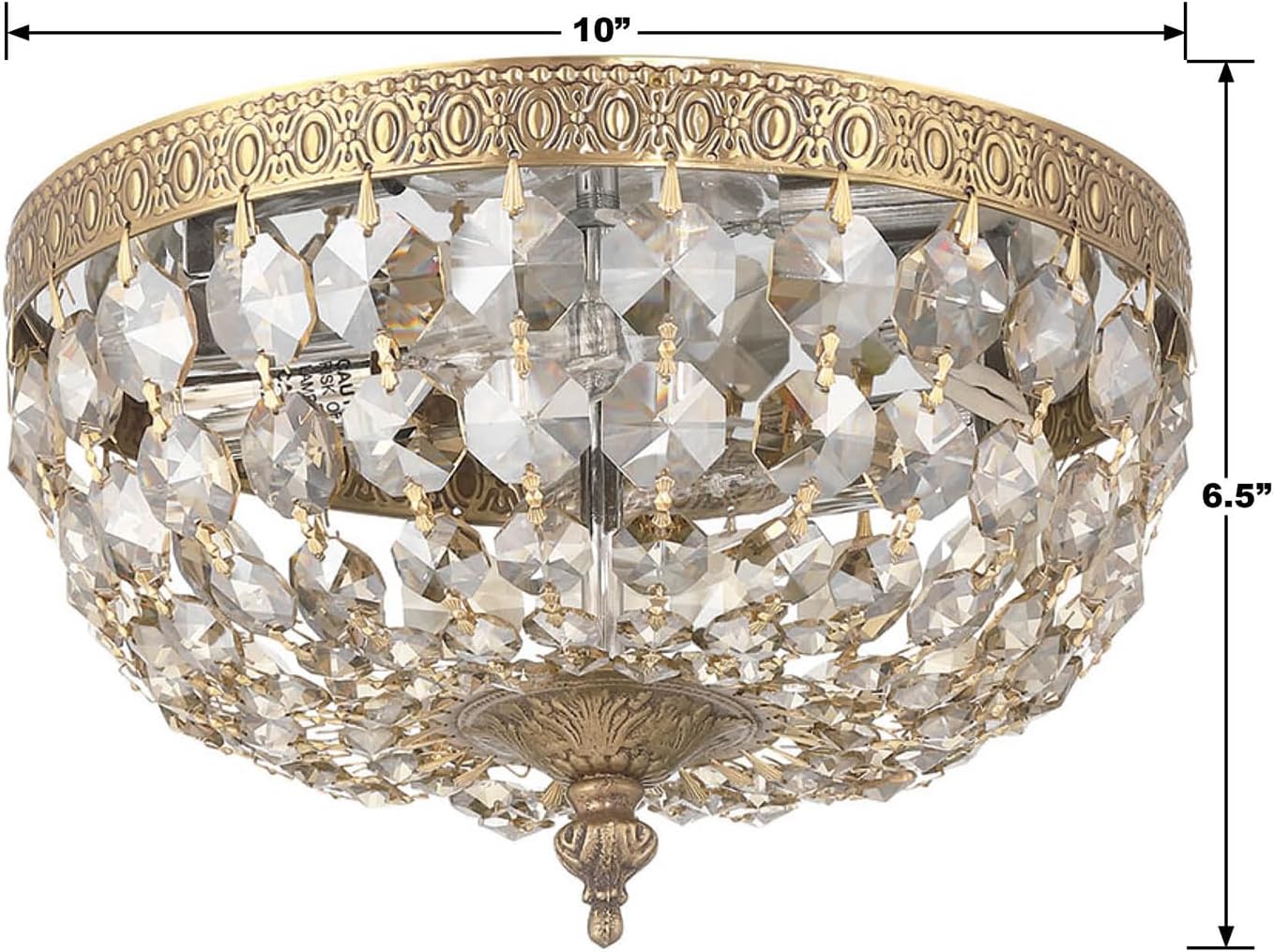 Crystorama 2 Light Olde Brass Ceiling Mount