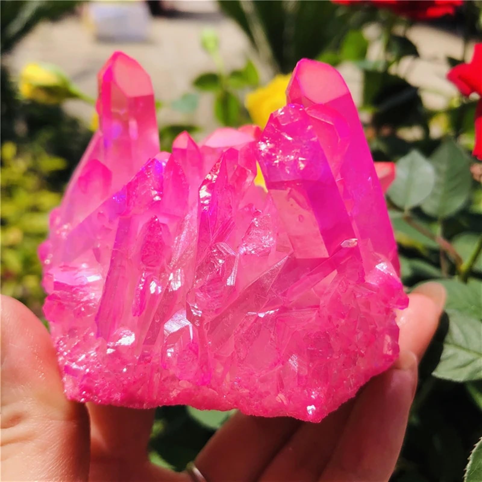 AUOQKQUT Crystal Cluster Electroplate Raw Crystals Quartz Health Point Home Decor Gem Obelisk Collection Gifts Ornaments (Size : 160-200g)