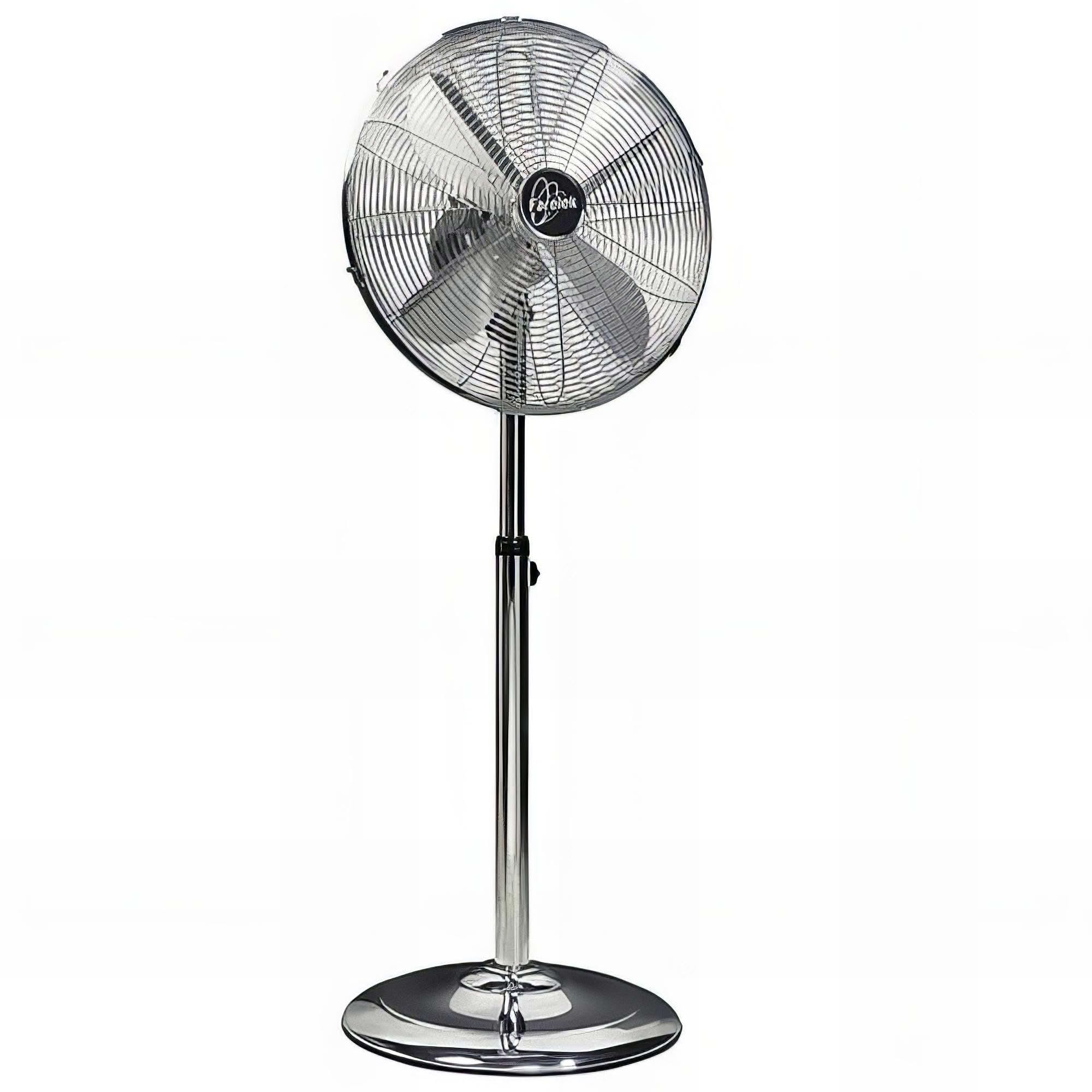 Ventilateur sur pied Farelek Arizona design chromé 4 pales 40cm