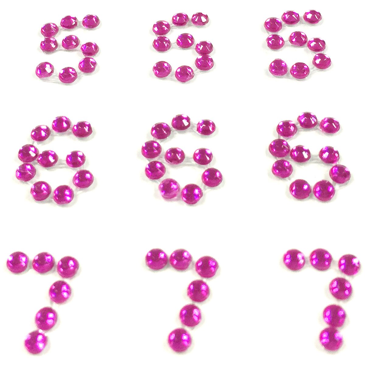 Wrapables Numeri Strass Adesivi, Rosa Rosso