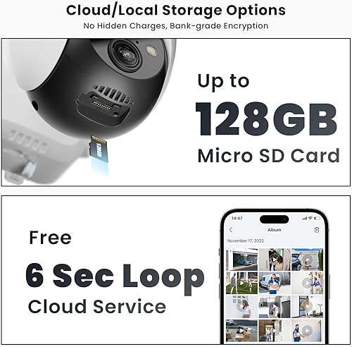 Miniatura 8 de ieGeek Cámaras de seguridad de 5 MP inalámbricas en el exterior, cámara solar inalámbrica WiFi 360 PTZ con batería con foco y sirenadetección de