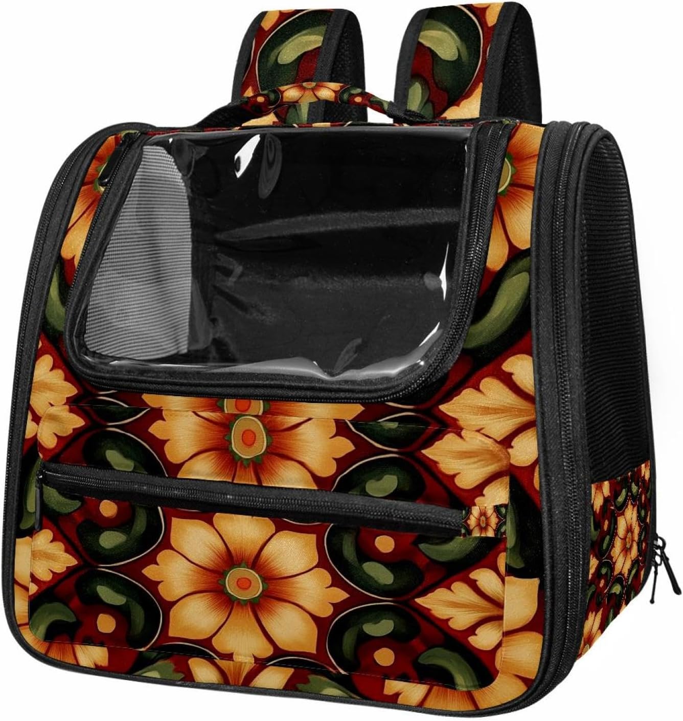 Clower Pattern Cat Backpack Carrier, Large Pet Backpack for Medium Small Dog Cat Puppy Kitty Bunny