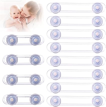 10 Serrures De Sécurité Enfant Pour Armoire/tiroir - Autocollantes, 16 Cm - Protection Bébé - 5