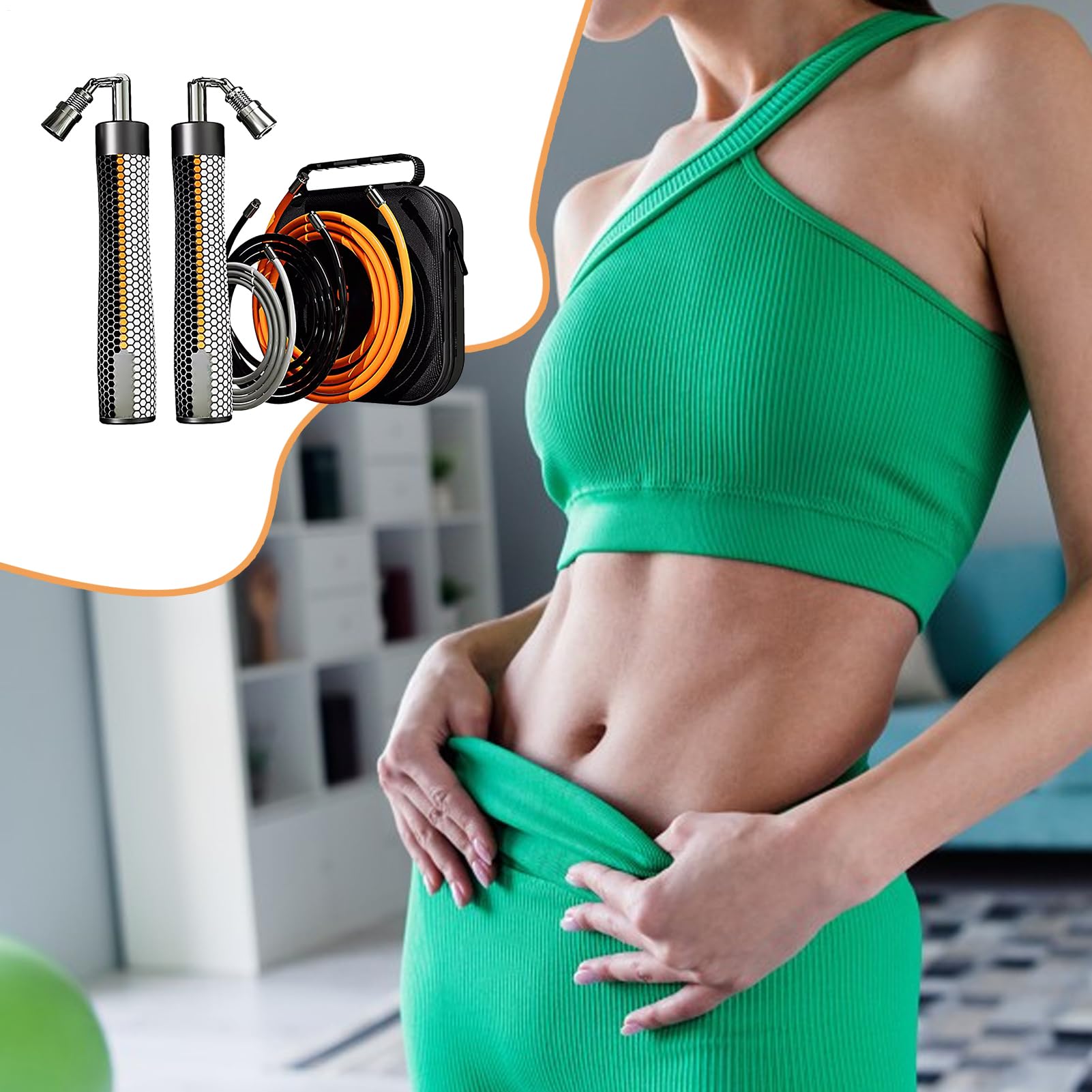 Cuerda de saltar – Cuerda de saltar | Cuerda de saltar | Cable de salto ponderado portátil | Cómodo mango – Equipo de entrenamiento con contador | Cable de fitness ajustable de velocidad rápida para