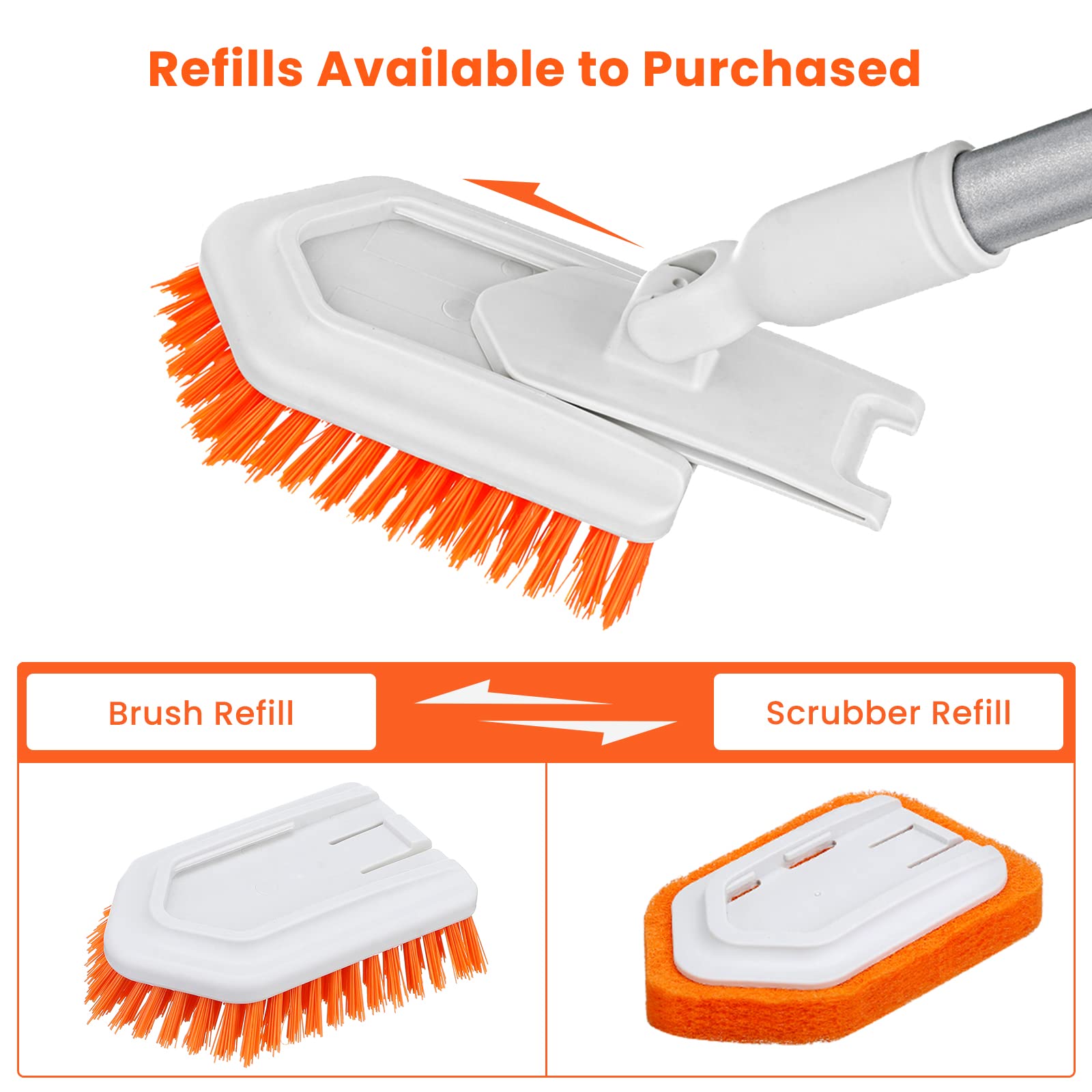 Buy Shower Cleaning Brush with Extendable Long Handle 42'' Tub and Tile Scrub Brush Stiff