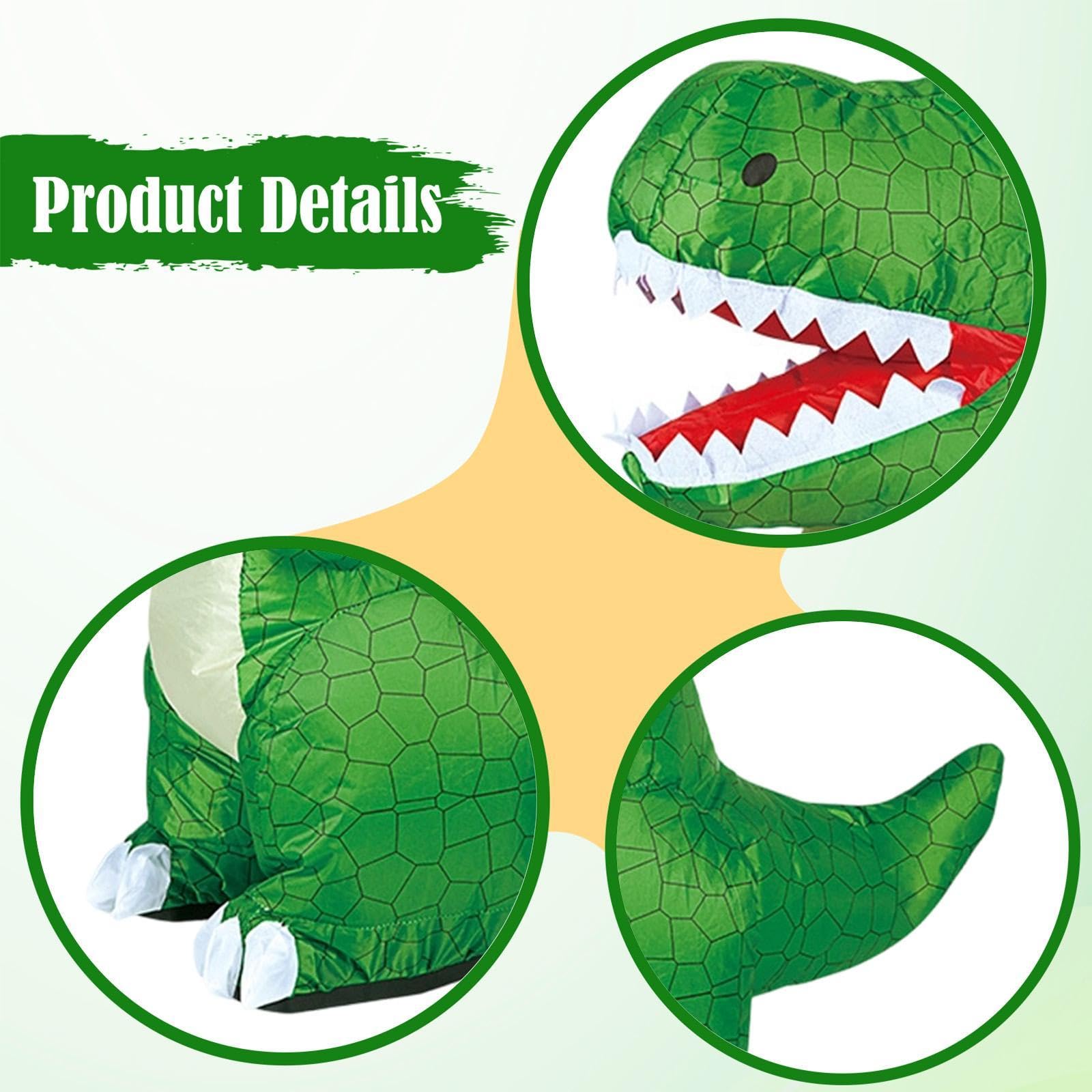 TISHITA Giocattolo Dinosauro Telecomandato Gonfiabile Elettrico con Funzione Gonfiaggio Sgonfiaggio Rotazione a 360 Gradi Musica Integrata Materiali PP Adatto, Verde