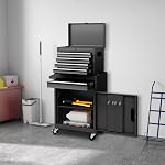 Goplus 5-Drawer Coffre d'outils roulants, armoire de rangement d'outil de haute capacité avec/Coffre amovible, roues universelles, chariot d'outillage mécanique de verrouillage pour garage, entrepôt, atelier (noir)