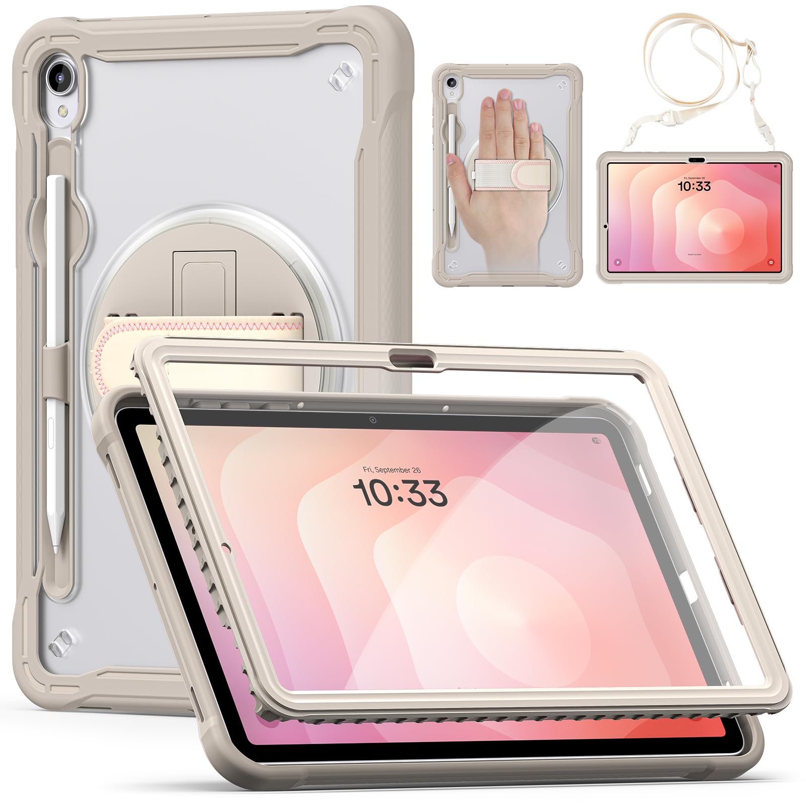 Funda para Samsung Galaxy Tab S11 con protector de pantalla y correa ajustable 8
