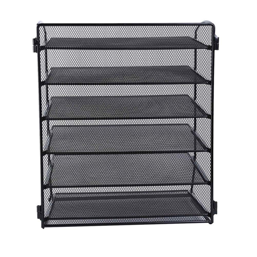 Estantes para Archivos, Sistema de organización de bandejas para Cartas, 5 Pisos, Organizador de Oficina, Organizador de bandejas para Cartas multifuncionales de Metal de Malla (A 39 * 33 * 39.5cm)