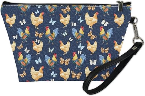 Miniatura 7 de Bigcardesigns Bolsas de maquillaje de viaje con estampado de pavo real, organizador de cremallera, bolso cosmético, impermeable, de piel sintética,