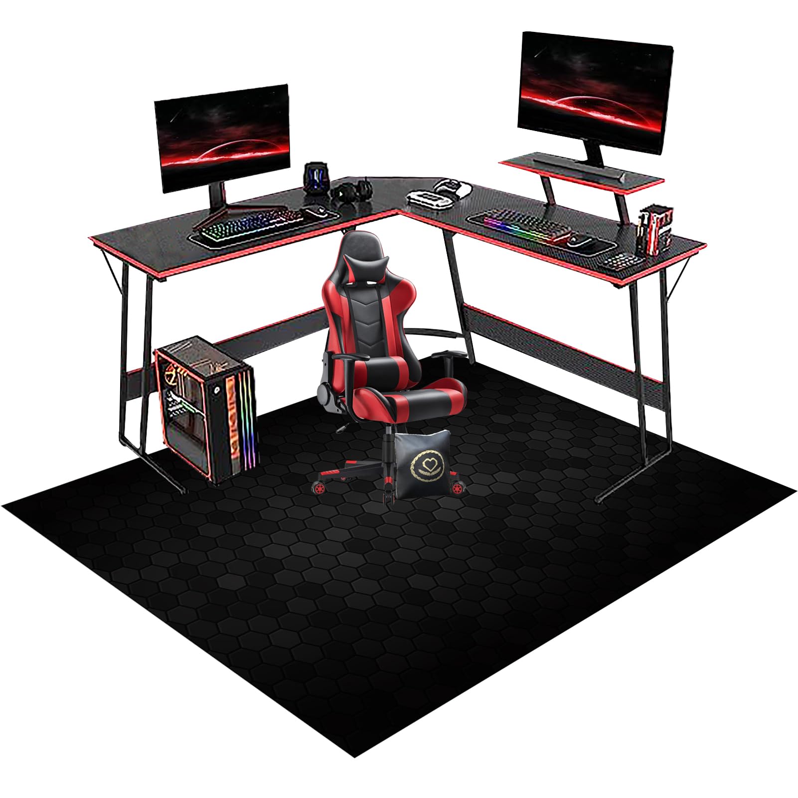 90 x 140 cm Tapis Chaise de Bureau, Tapis de Chaise Gaming Antidérapant Protège Parquet Chaise roulettes, Tapis de Sol pour Bureau Plancher de Bois, Tapis Protège-Sol pour Chaise de Bureau