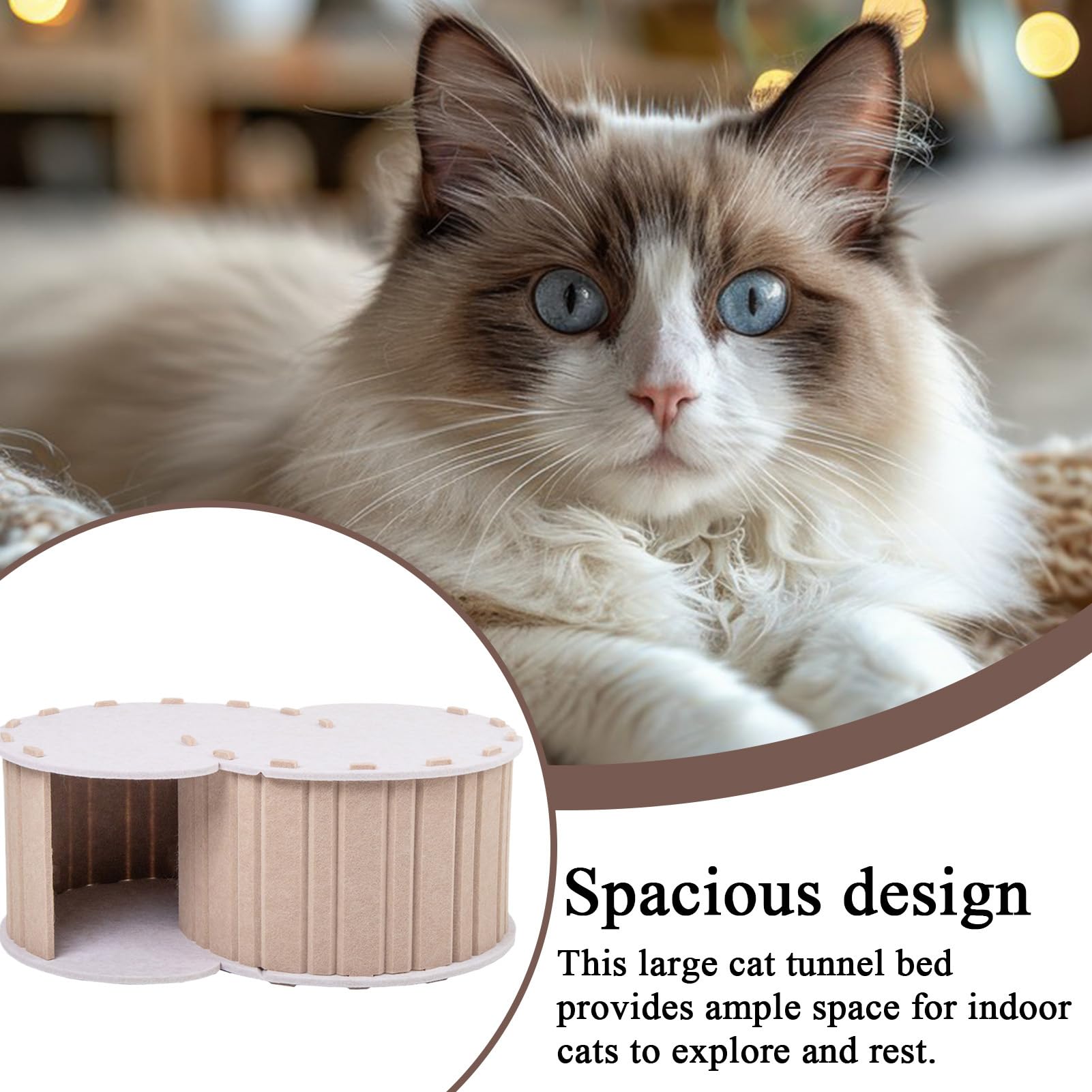 Lit Tunnel pour Chat Griffoir | Jouet Tunnel Chat Lit Donut Intérieur En Feutre Pour Chaton Chiot Lapin Petites Races Intérieur Maison Appartement Extérieur